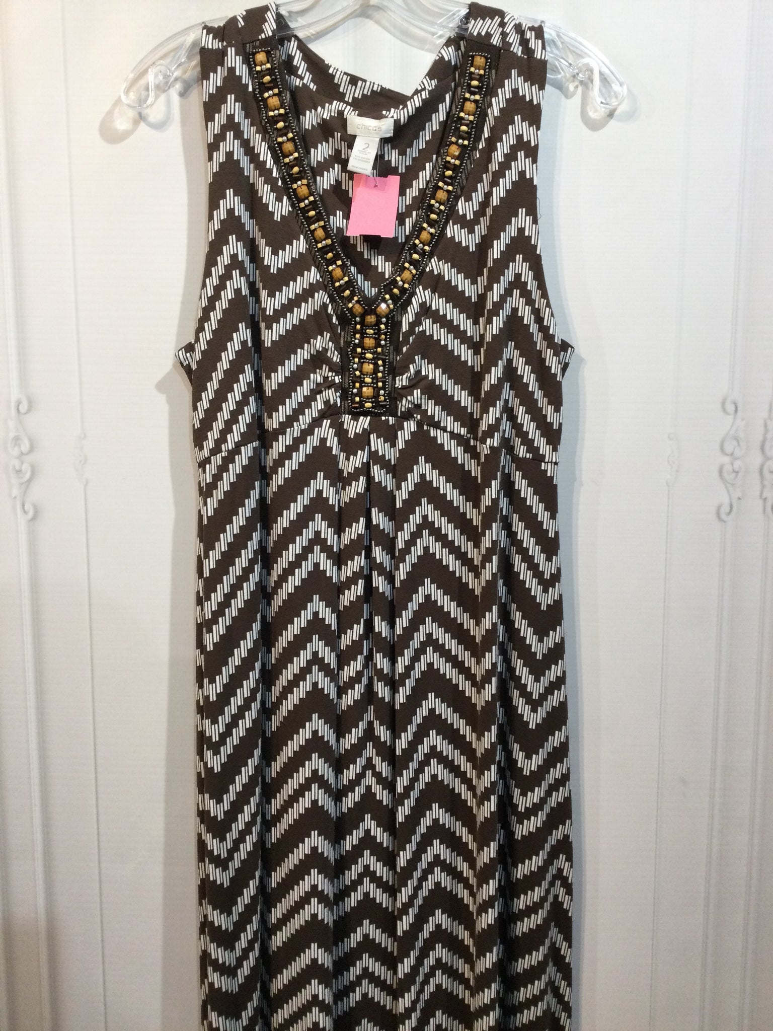 CHICO'S Size L Brown DRESS/1 PIECE