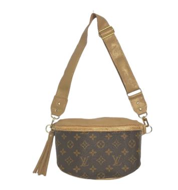 Britt Belt Bag - Upcycled LV Full Front Belt Bag in Bronze Leather