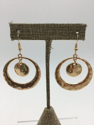 paparazzi Gold Earrings with Hammered Circles