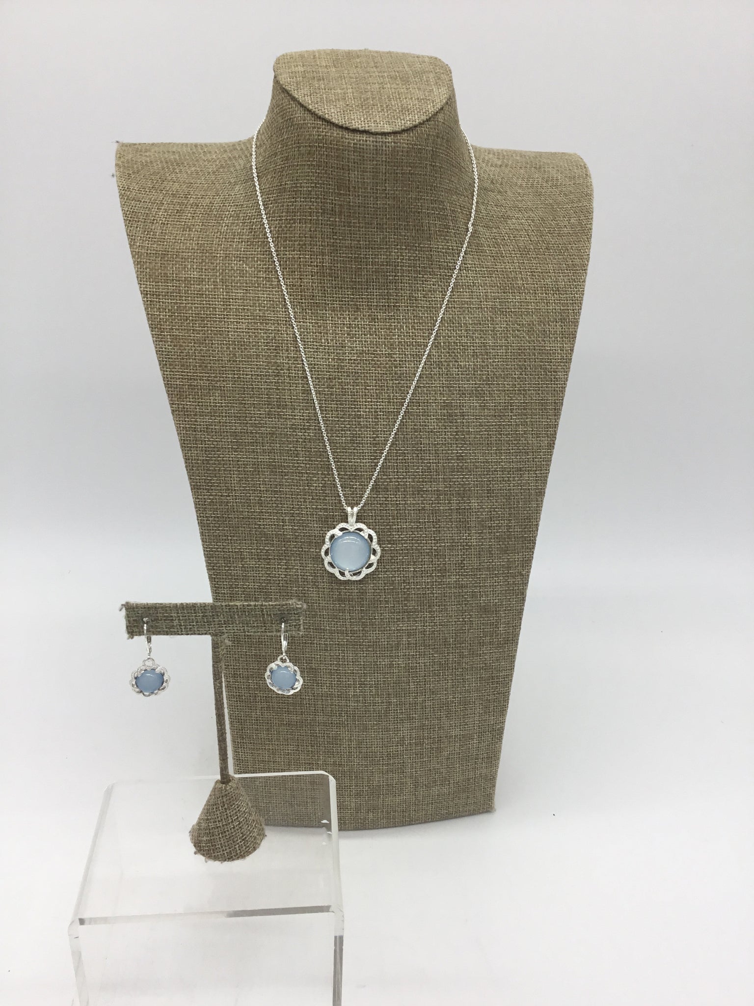 Blue Necklace & Earrings