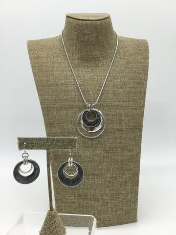 Silver Necklace & Earrings