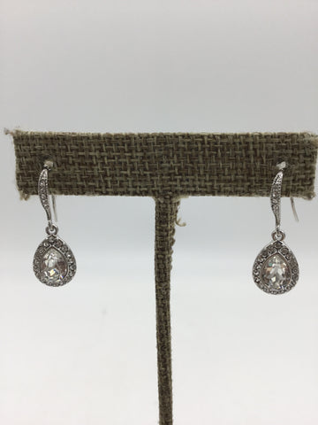 Brilliance Silver Teardrop Earrings with Swarovski Crystal