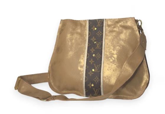 UPCYCLED  Louis Vuitton Crossbody In Bronze Leather