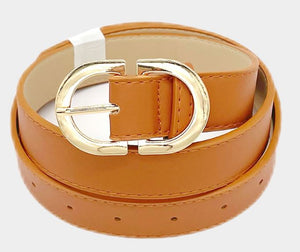 Tan Solid Faux Leather Belt