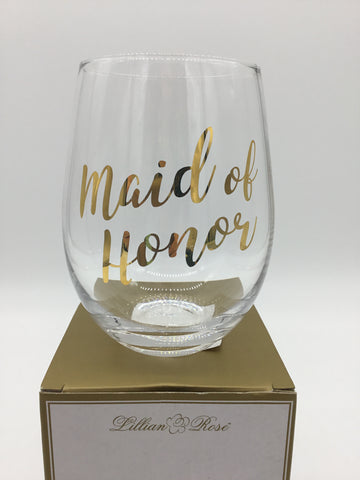 Lillian Rose Clear & Gold Stemless Wine Glass