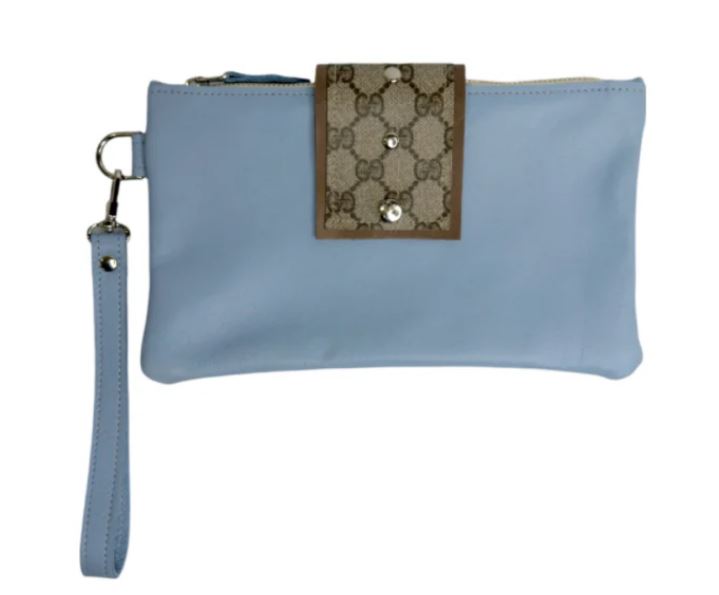 UPCYCLED  Gucci Chambray Leather Wristlet