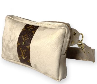 UPCYCLED  Louis Vuitton Belt Bag In Stone Leather