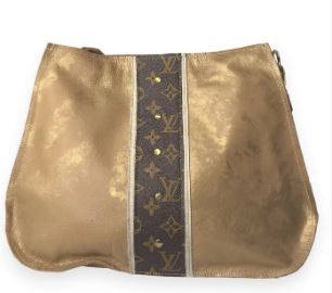 UPCYCLED  Louis Vuitton Crossbody In Bronze Leather