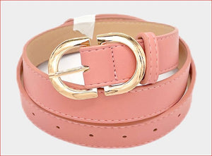 Pink Solid Faux Leather Belt