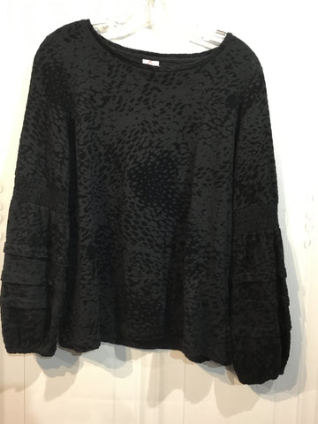 CHICO'S Size L/12 Black Tops