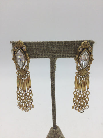 No Label Gold Tone & Crystal Earrings