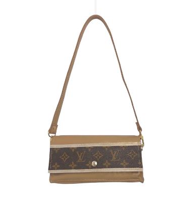 Madison Shoulder Bag In Bronze Leather | Upcycled LV