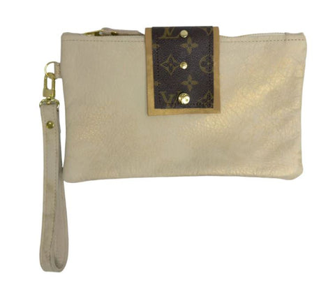 UPCYCLED  Louis Vuitton Stone Leather Wristlet