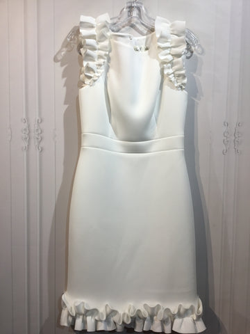 Size M/8-10 White Wedding Dress & Veil