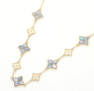 Abalone Clover Station Necklace