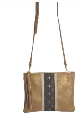 UPCYCLED  Louis Vuitton Crossbody Bag in Bronze Leather