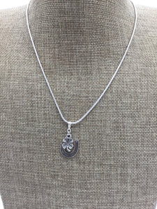 Silver Necklace with 4 Leaf Clover & Horseshoe Pendant