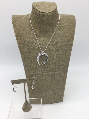 Silver Necklace & Earrings