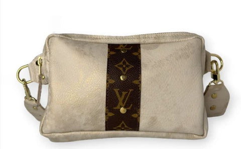 UPCYCLED  Louis Vuitton Belt Bag In Stone Leather