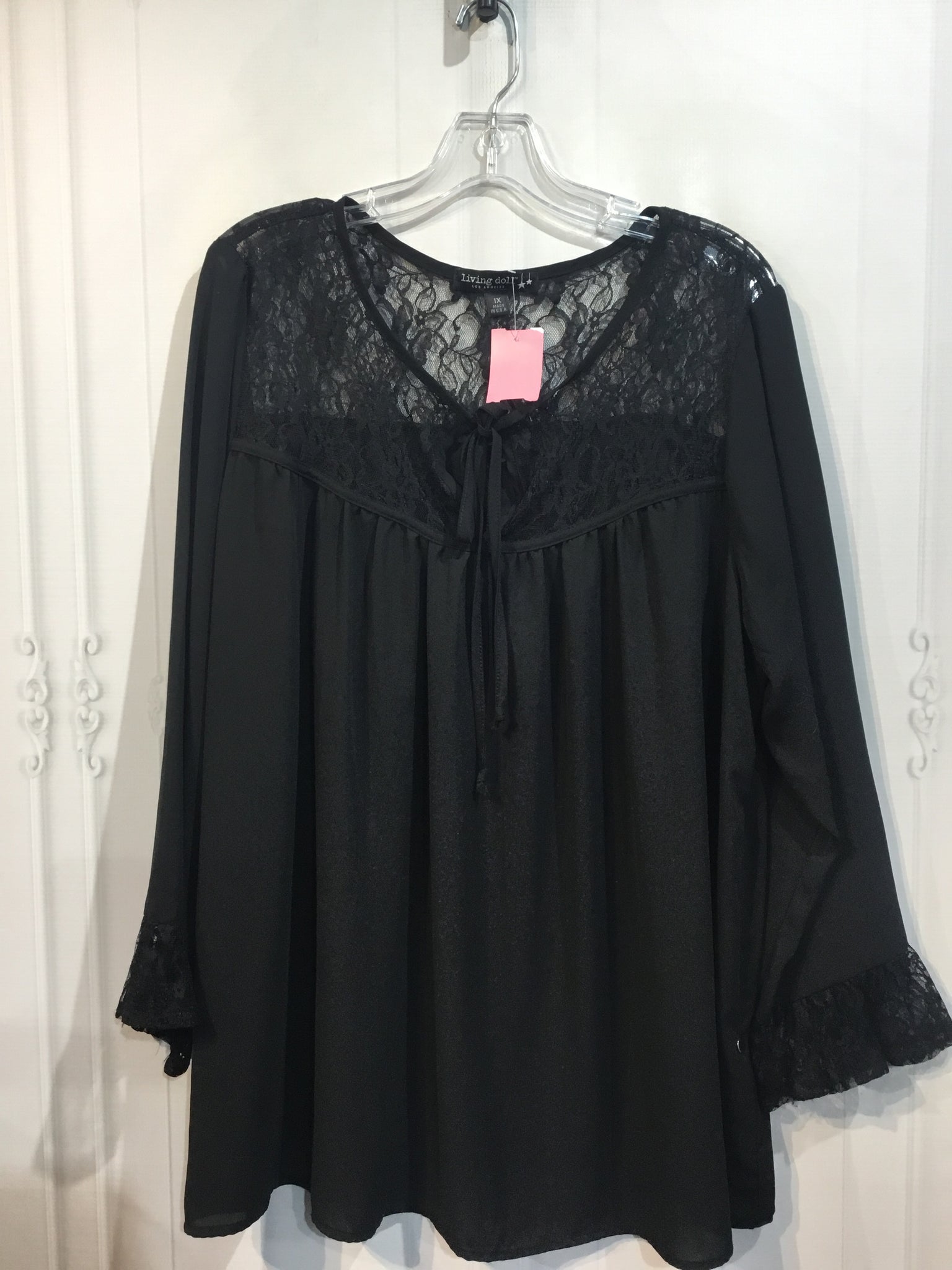 Living Doll Size 1X Black Tops