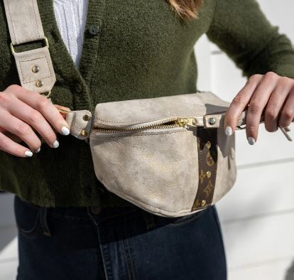 UPCYCLED  Louis Vuitton Belt Bag in Stone Leather