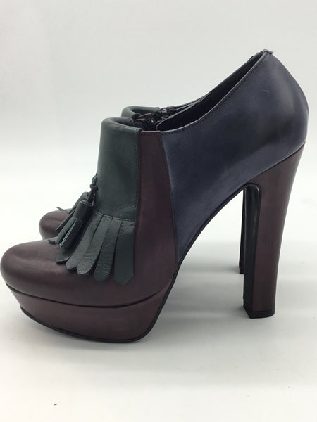 GAIA ROMA Size 38/7 Navy/Maroon/Forest green Booties