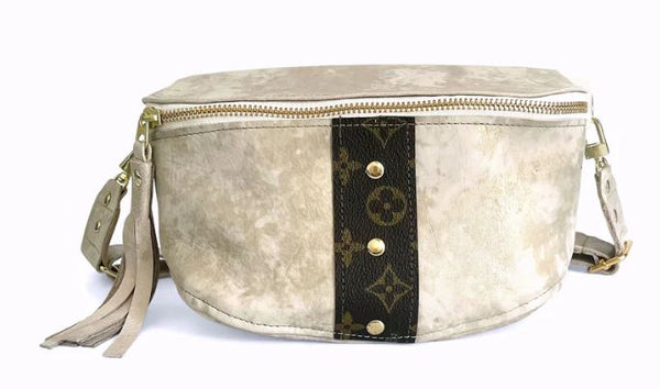 UPCYCLED  Louis Vuitton Belt Bag in Stone Leather