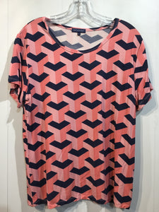 Katie Kime Size M/8-10 Peach/Coral/Navy Tops
