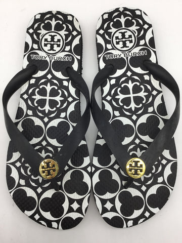 Tory Burch Size 7.5 Black & White Sandals