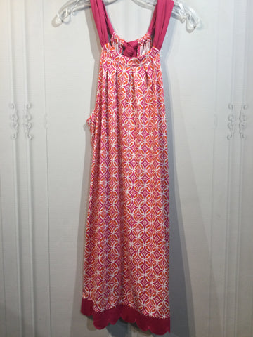 Mud Pie Size L/12-14 White/Pink/Orange Dress