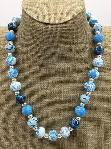 Viva Beads Blue Clay Bead Necklace