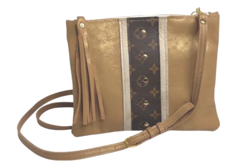 UPCYCLED  Louis Vuitton Crossbody Bag in Bronze Leather