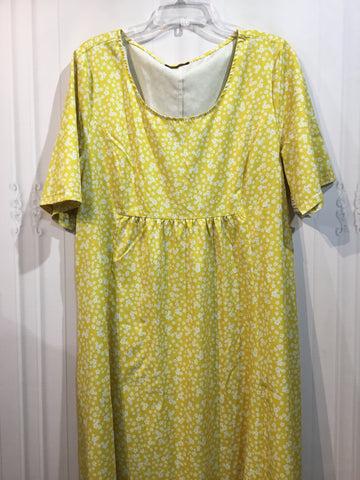 Just Fashion Now Size 2X/18-24 Yellow & White Dress