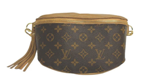 Britt Belt Bag - Upcycled LV Full Front Belt Bag in Bronze Leather