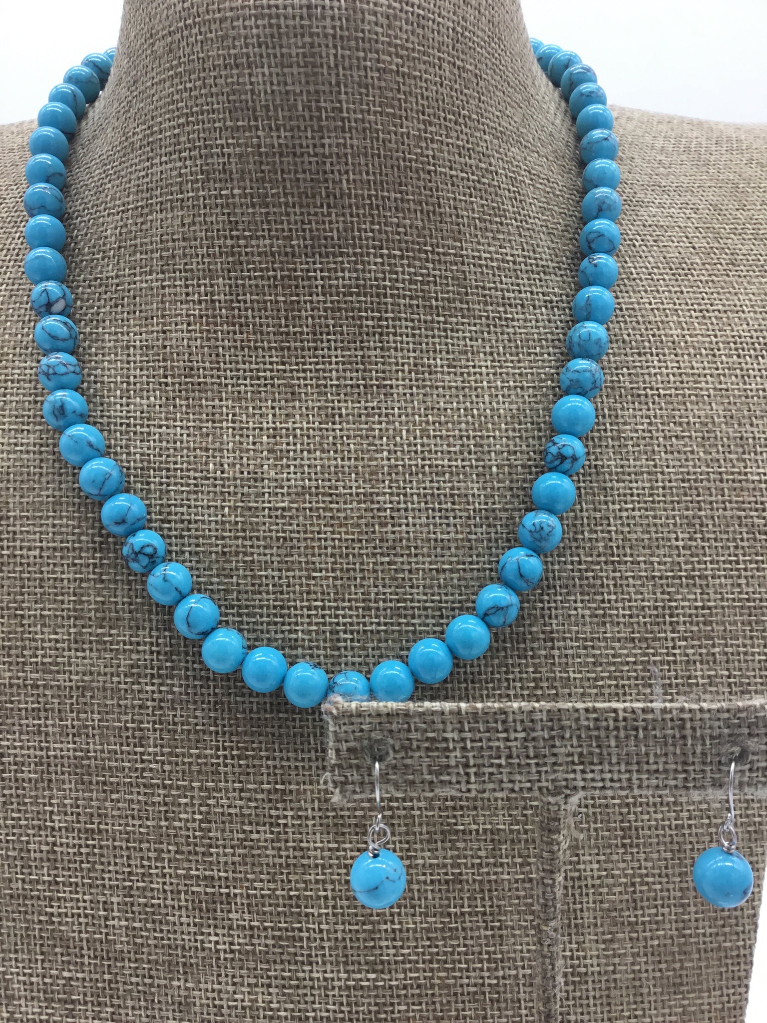 Blue Necklace & Earrings