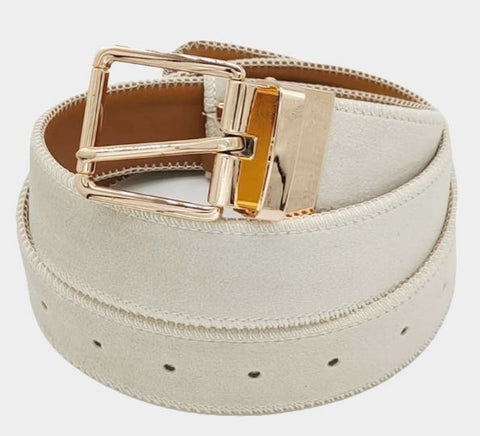 Neutral Solid Faux Suede Belt